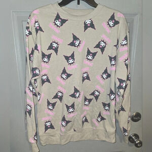 Kuromi by San Rio Bioworld Crewneck Sweatshirt Allover Printed Graphic Women's S